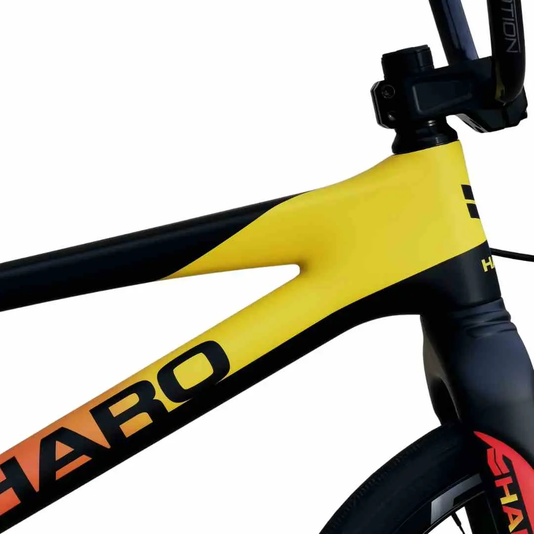 BMX RACE Custom HARO Citizen Carbon x PRIDE Disk Pro XL Matte Black Orange Fade – Image 4