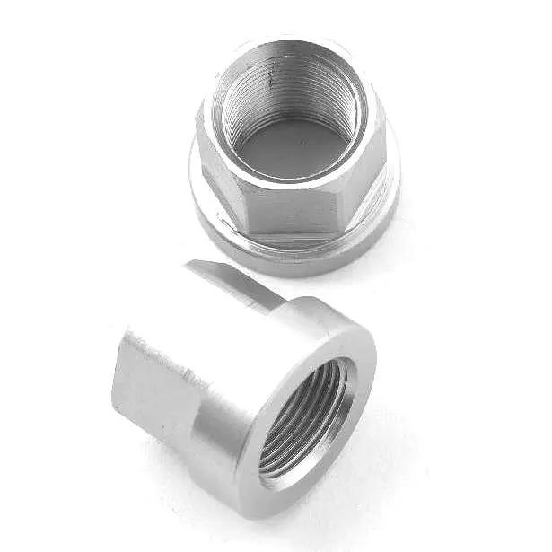 Paire d'écrous KHE Aluminium CNC Raw 10 ou 14 mm – Image 2