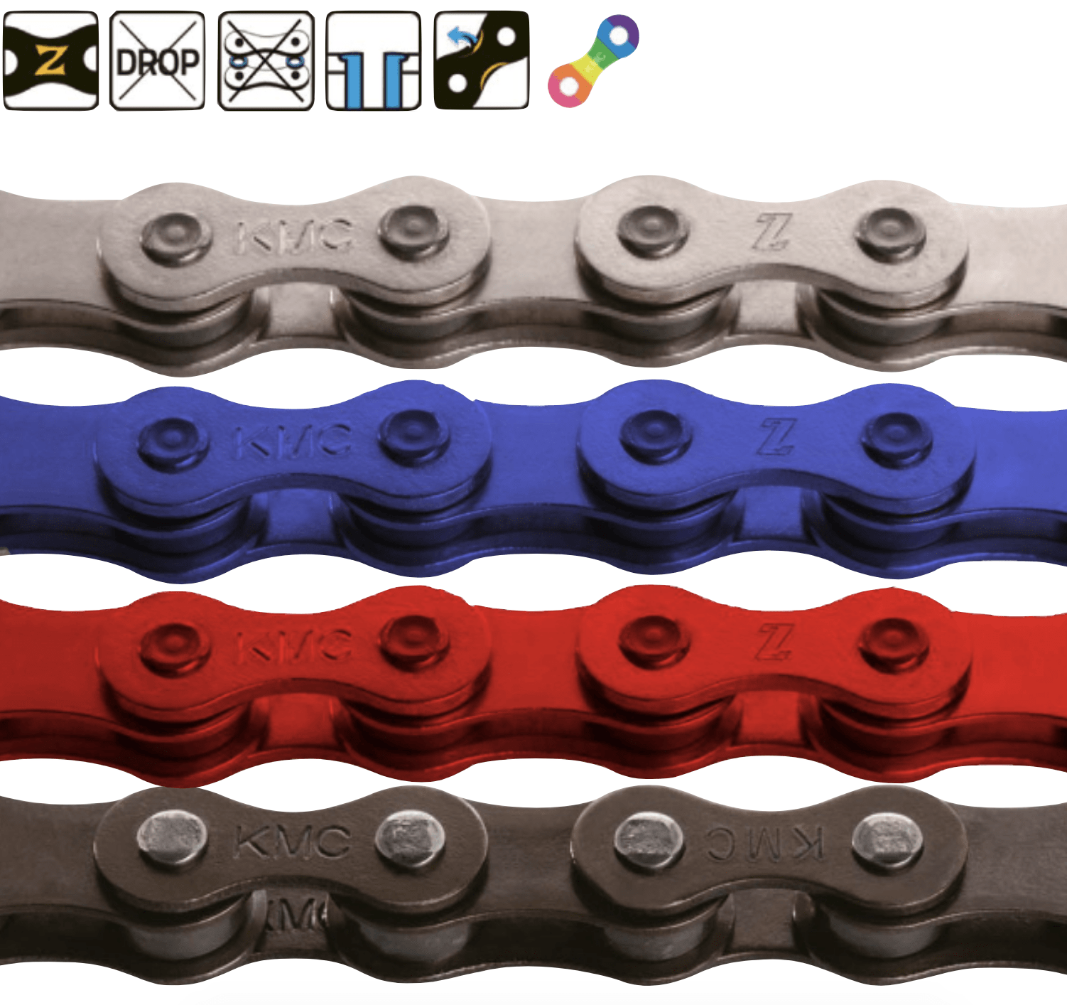 Chaîne De Vélo KMC E1 Dorée - 3/32 X 1/2, 96 Maillons, 6.7 Mm - Neuve