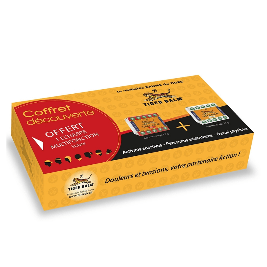 Coffret BAUME DU TIGRE : Echarpe + baume Rouge & Blanc