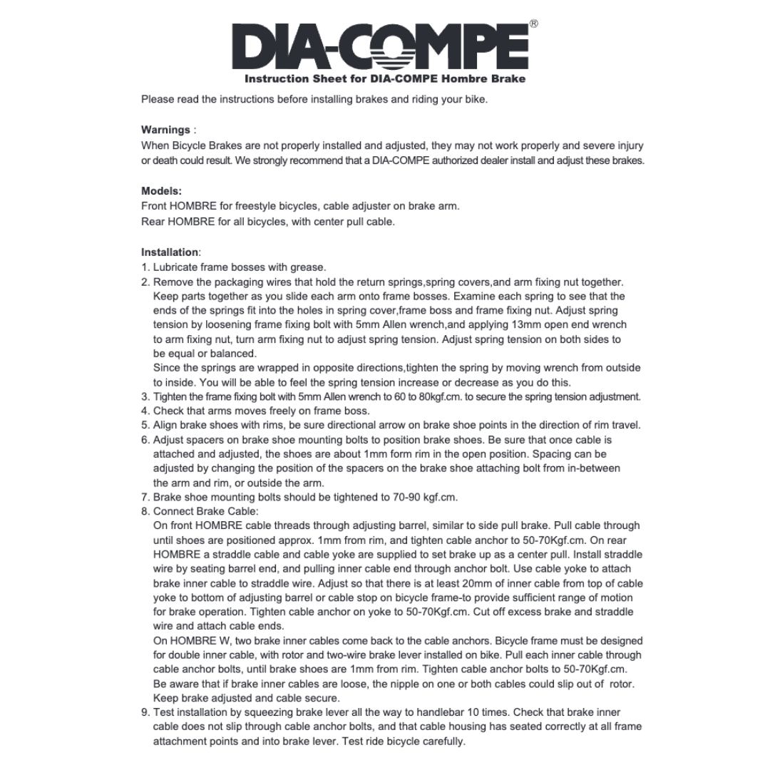 Etrier DIA-COMPE AD996 Hombré U-Brake – Image 4