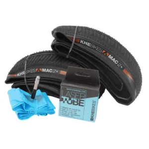 KIT : Paire de Chambre à Air KHE Laer TPU + Paire de Pneus KHE MAC2+ Souple Park / Street 2.30