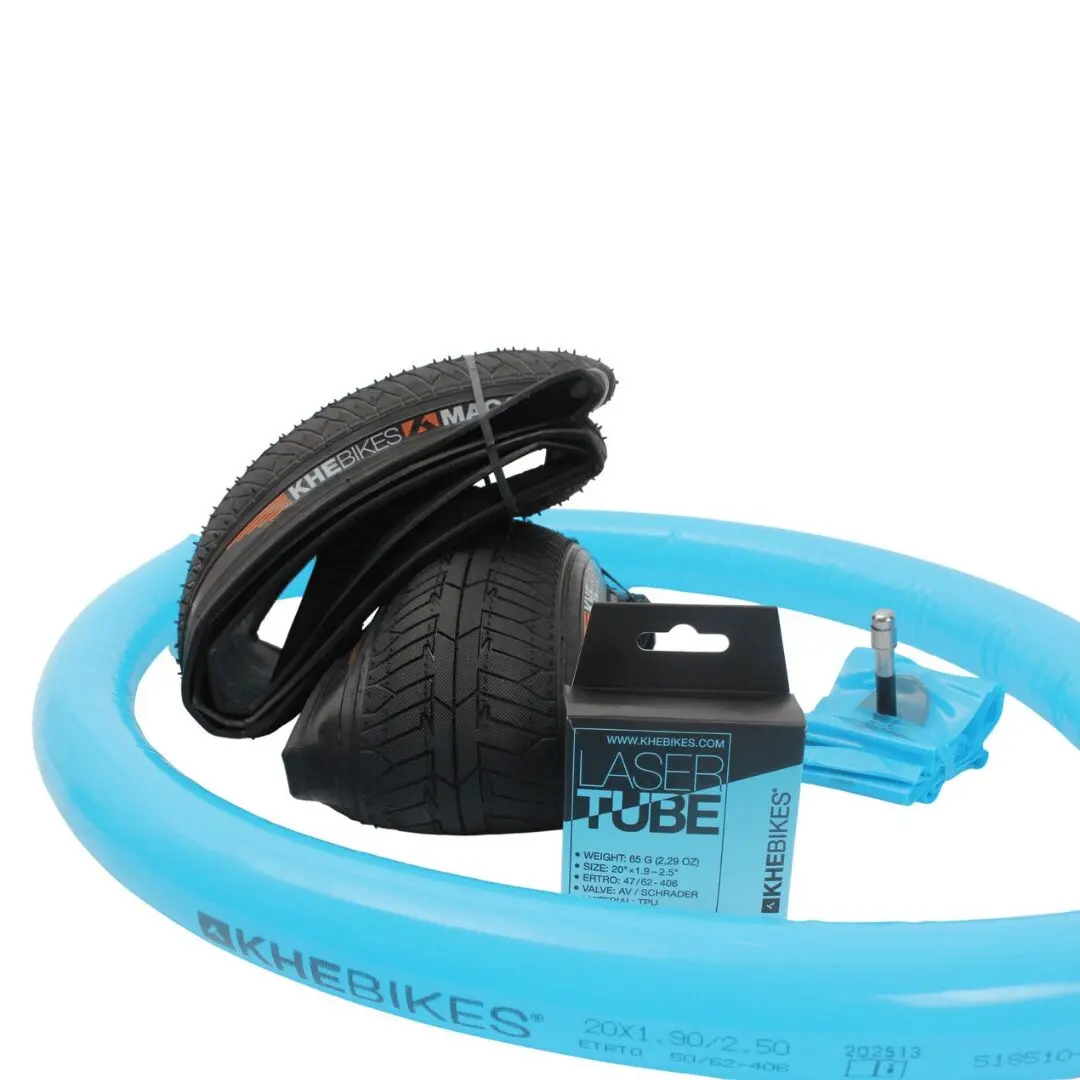 KIT : Paire de Chambre à Air KHE Laser TPU + Paire de Pneus KHE MAC2+ Souple Park / Street 2.30 – Image 5