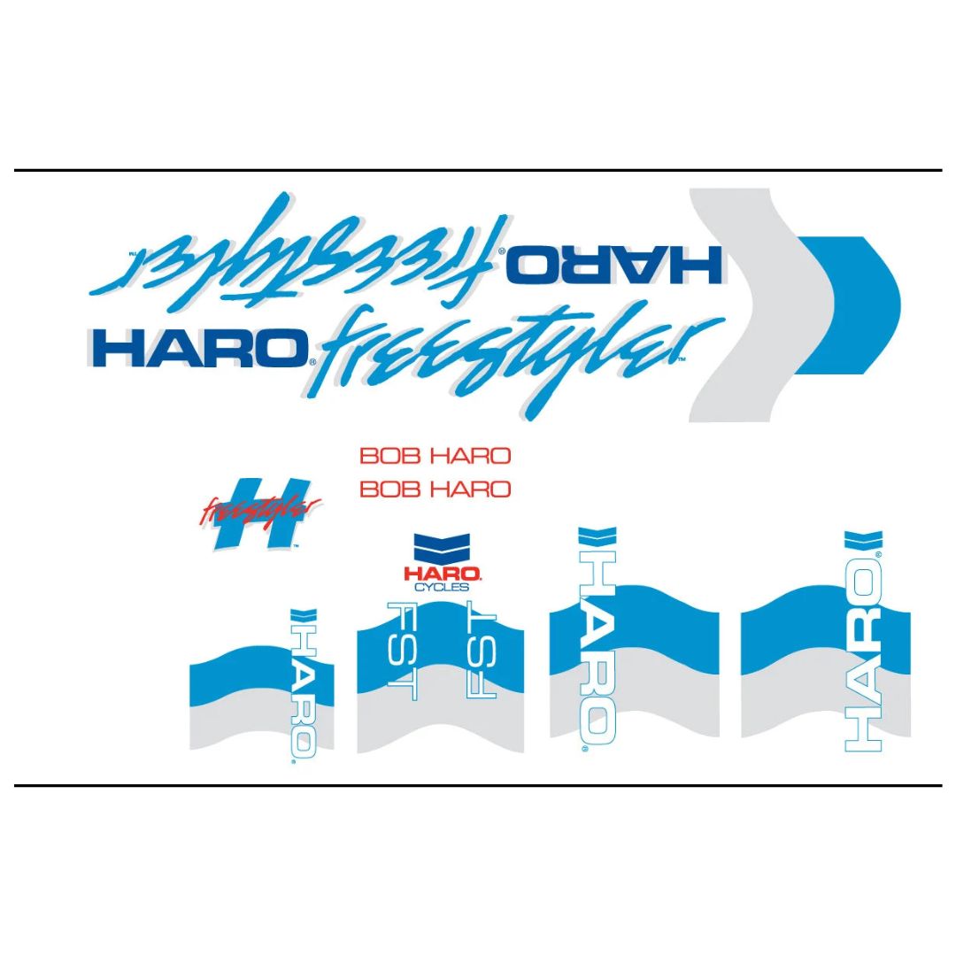 Pack Stickers HARO Freestyler 1985 White / Blue