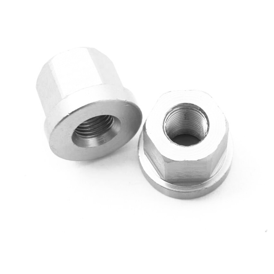 Paire d'écrous KHE Aluminium CNC Raw 10 ou 14 mm
