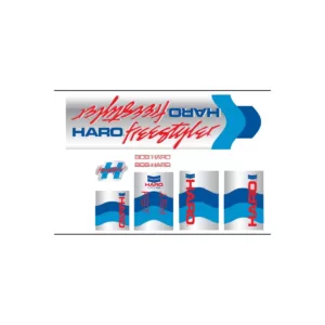 Pack Stickers HARO Freestyler 1985 Chrome / Red