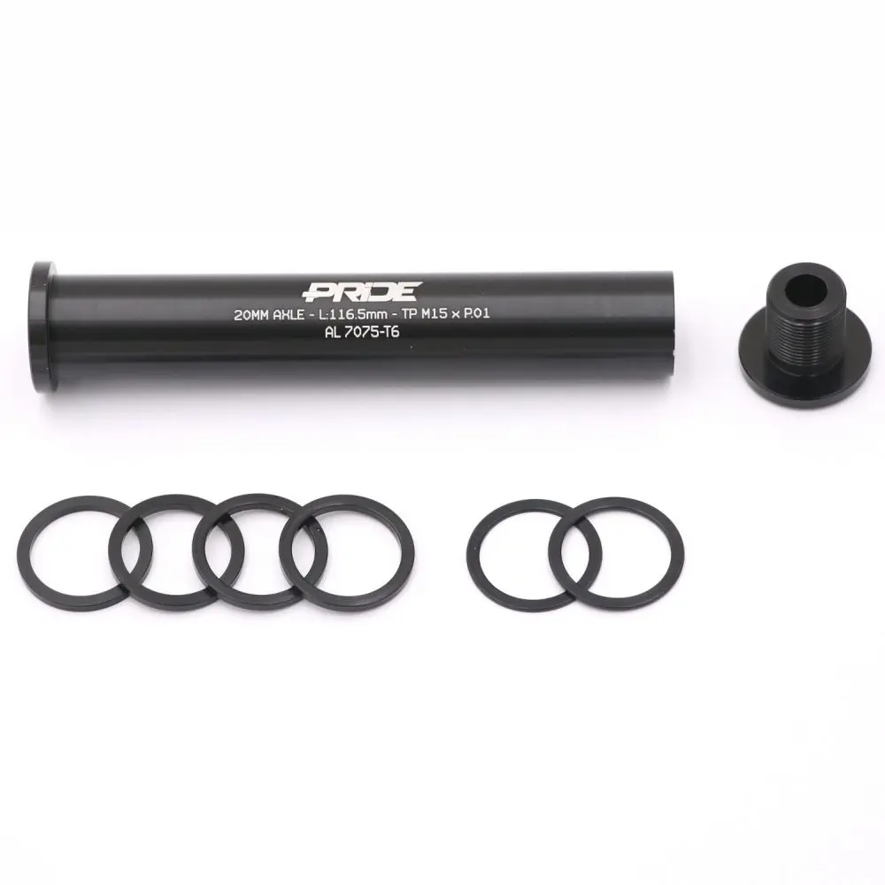 Axe PRIDE Racing Moyeu Avant 20mm 116.5mm + 6 Spacers – Image 2