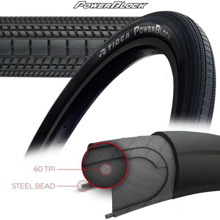pneu-tioga-powerblock-rigide Pneu TIOGA Powerblock 20" (7 Tailles)