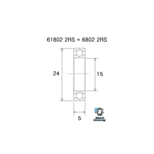 Roulement BLACKBEARING 6802 15 B5 (l'unité) – Image 2
