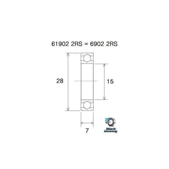 Roulement BLACKBEARING 6902 B5 (l'unité) – Image 2