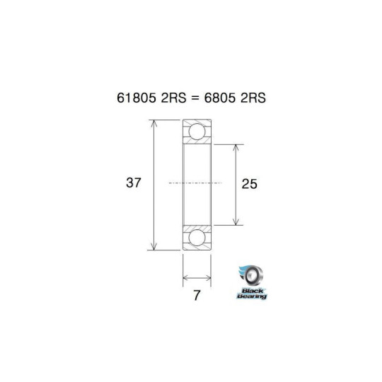 Roulement BLACKBEARING 6805 B5 (l'unité) – Image 2