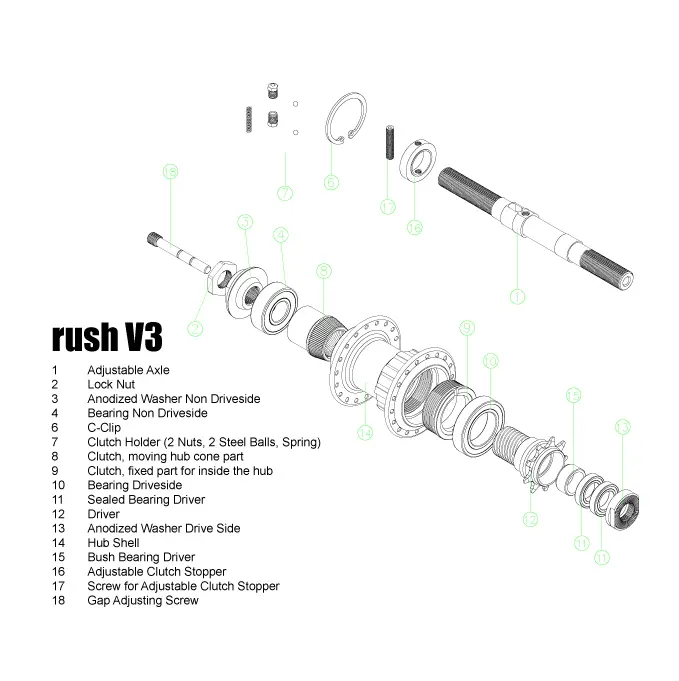 Moyeu ALIENATION Rush V.3 Freecoaster Easy Gap Ajustable – Image 2